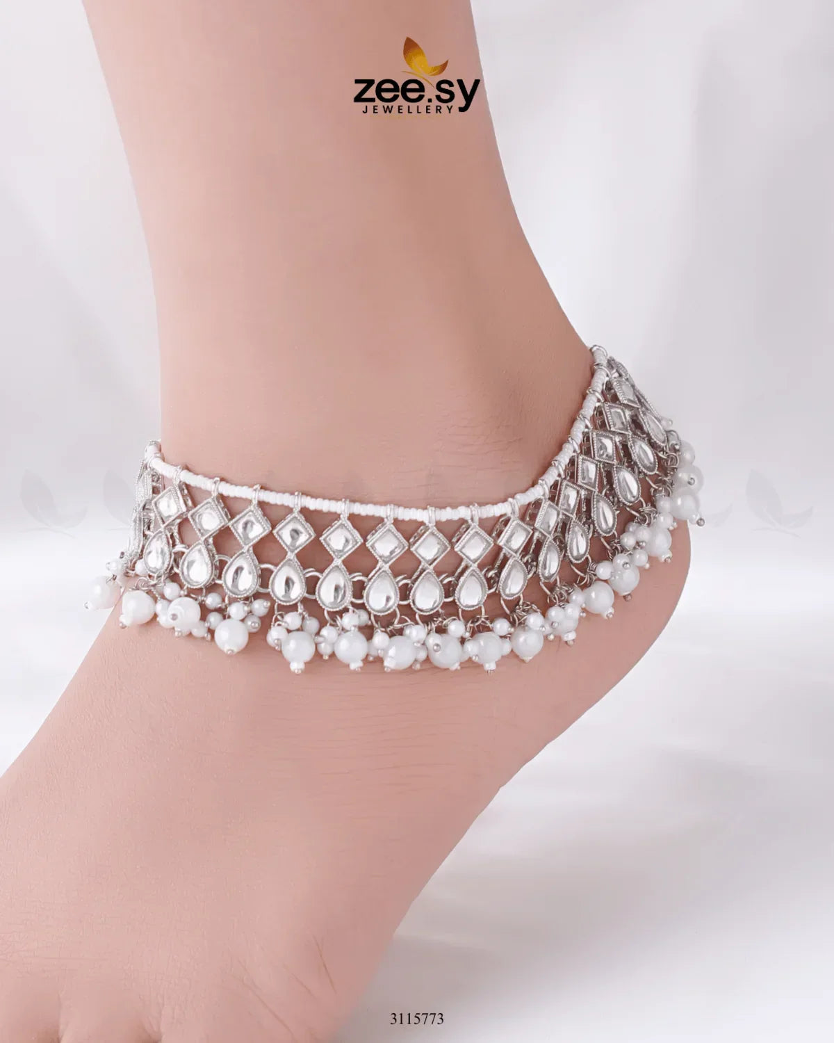 Tanzanite Anklet Silver White - Zeesy Jewellery