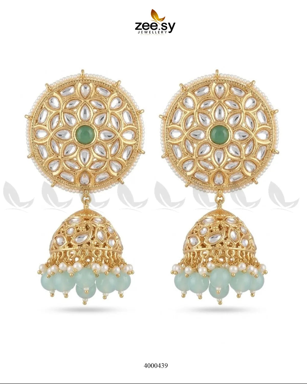 Alvira Oversized Kundan Jhumki Earrings
