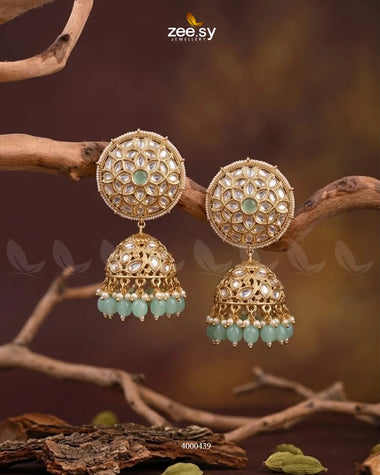 Alvira Oversized Kundan Jhumki Earrings