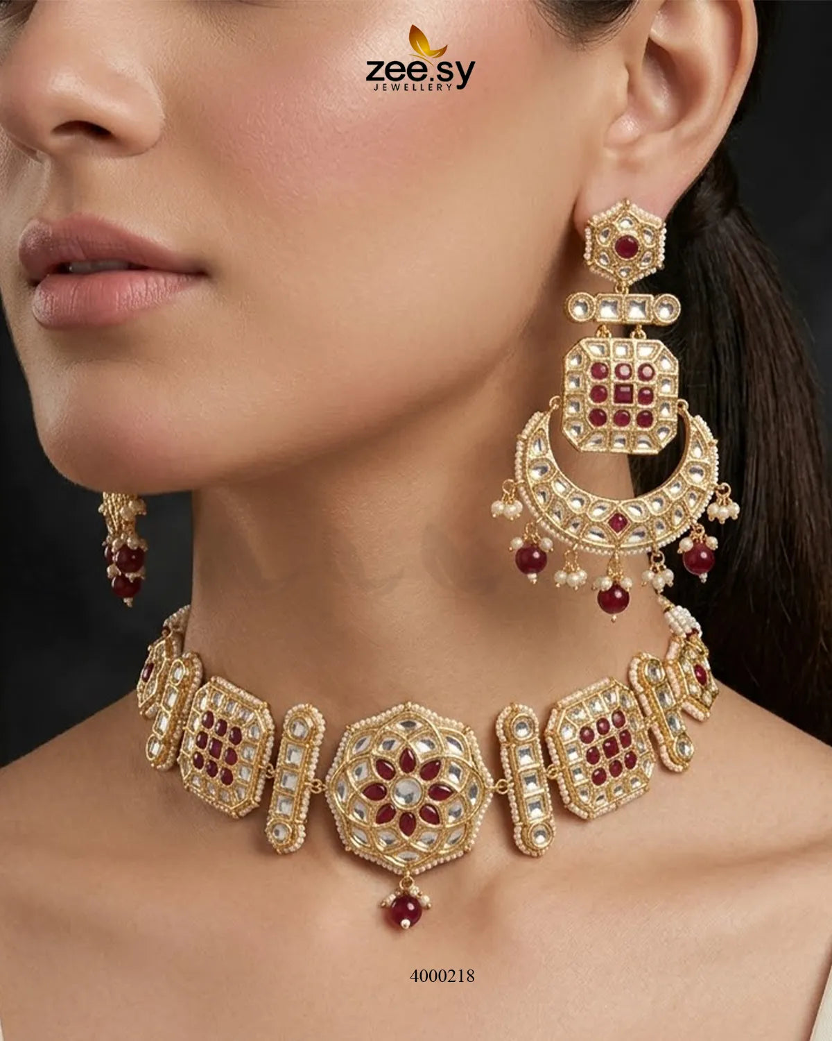 Amber pearl drop necklace set with matching earrings, RHS09 jewelry set featuring elegant amber and pearl design.