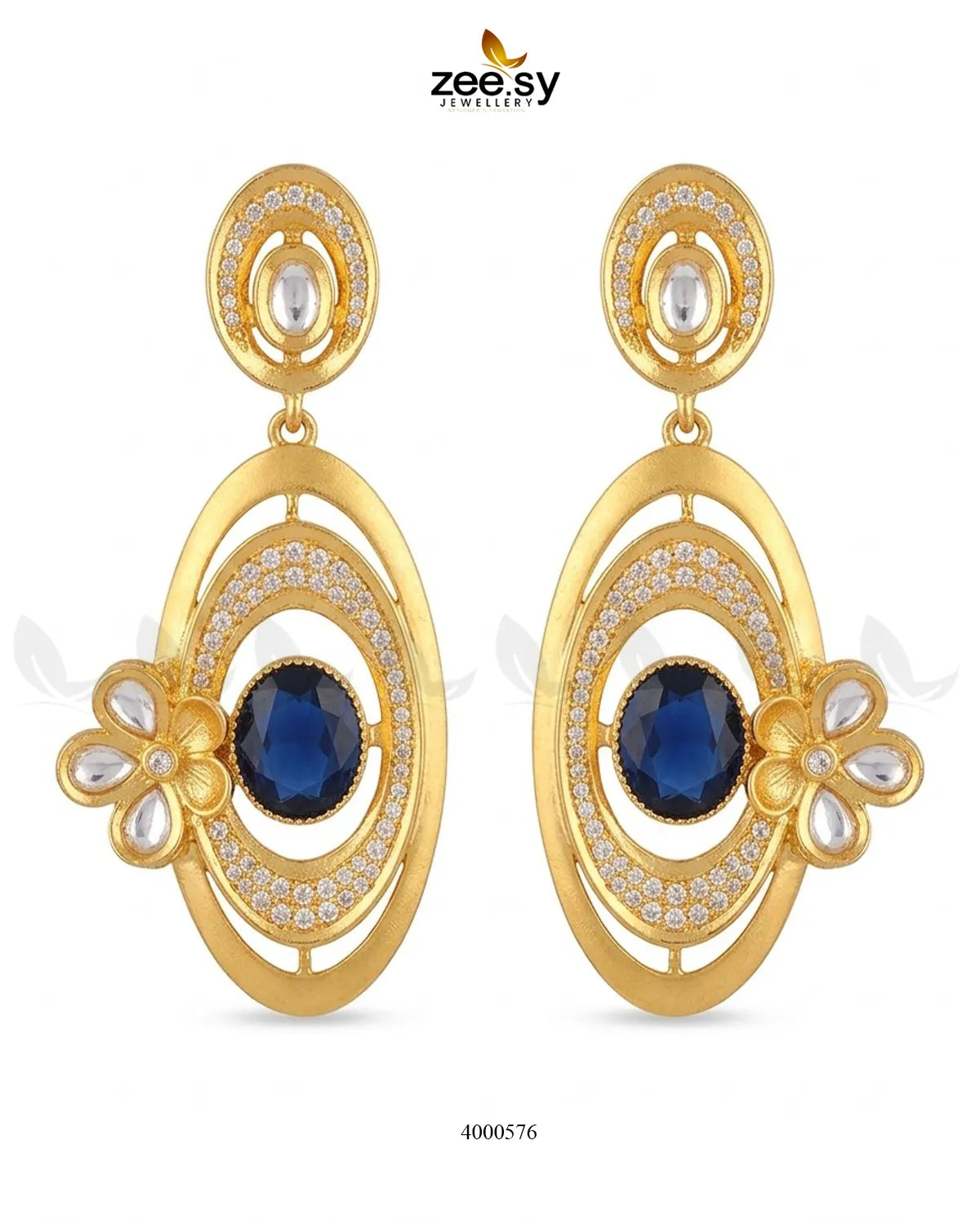 Blue gemstone drop earrings by RHS09 featuring elegant design and sparkling stones, perfect for formal or casual wear.