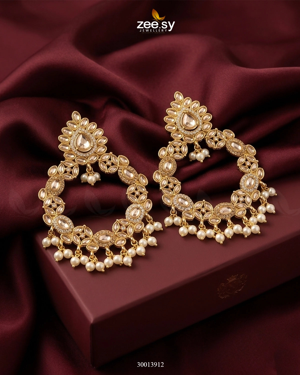 Anamta's Earrings Goden Champagne Earrings - Zeesy Jewellery Pakistan | Premium Artificial & Imitation Jewellery