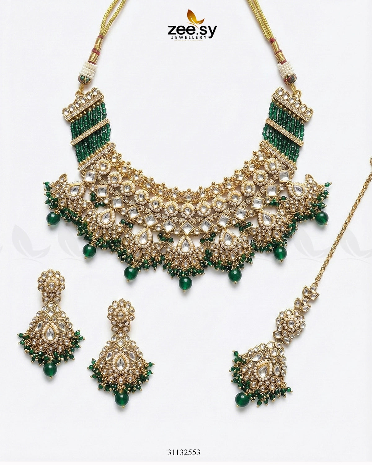 Anarkali Faux Pearl Bridal Set - Zeesy Jewellery