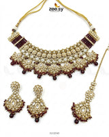 Anarkali Faux Pearl Bridal Set Bridal Set - Zeesy Jewellery Pakistan | Premium Artificial & Imitation Jewellery