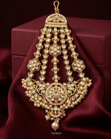 Antique Center Floral Jhumar Golden White jhumar - Zeesy Jewellery Pakistan | Premium Artificial & Imitation Jewellery