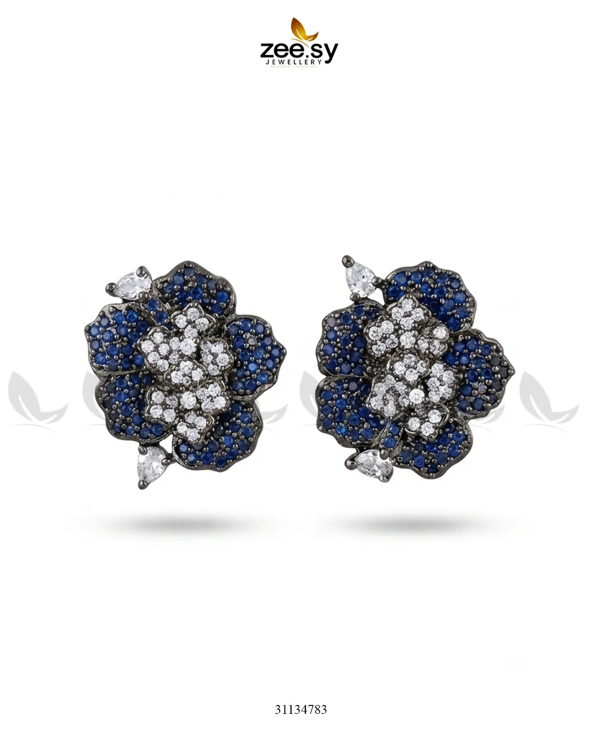 Antique Flower Gemstone Earrings Earrings - Zeesy Jewellery Pakistan | Premium Artificial & Imitation Jewellery