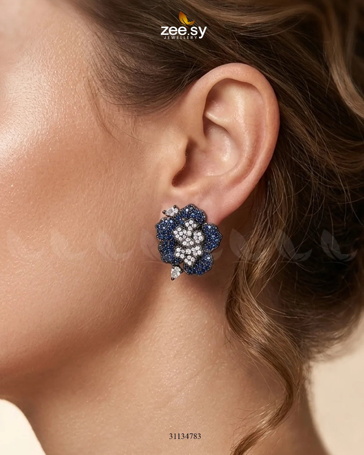 Antique Flower Gemstone Earrings Earrings - Zeesy Jewellery Pakistan | Premium Artificial & Imitation Jewellery