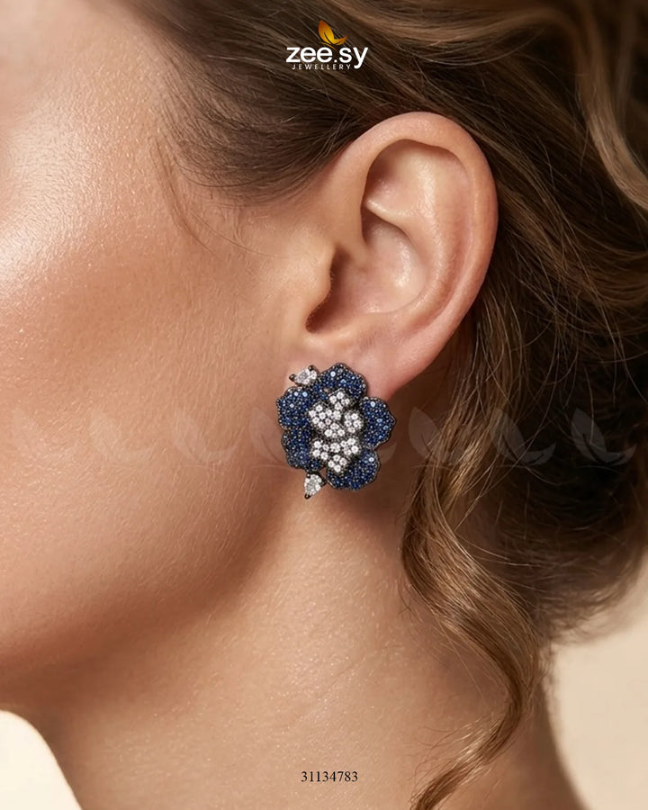 Antique Flower Gemstone Earrings Earrings - Zeesy Jewellery Pakistan | Premium Artificial & Imitation Jewellery