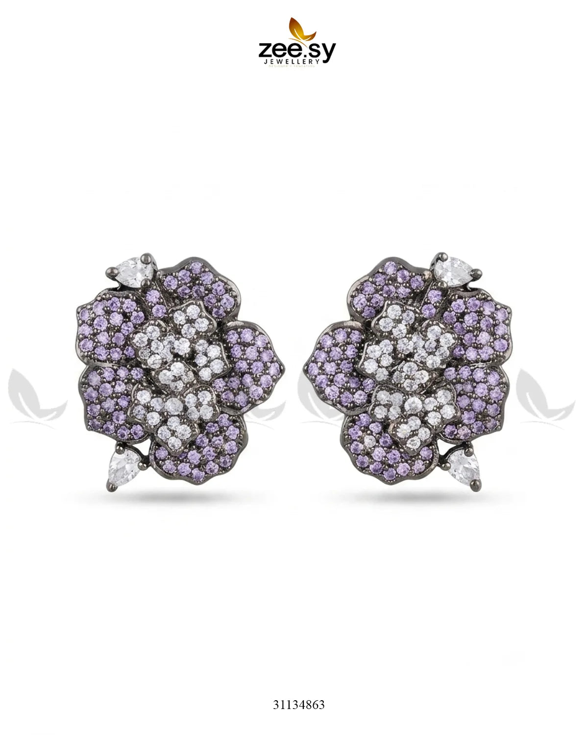 Antique Flower Gemstone Earrings Earrings - Zeesy Jewellery Pakistan | Premium Artificial & Imitation Jewellery
