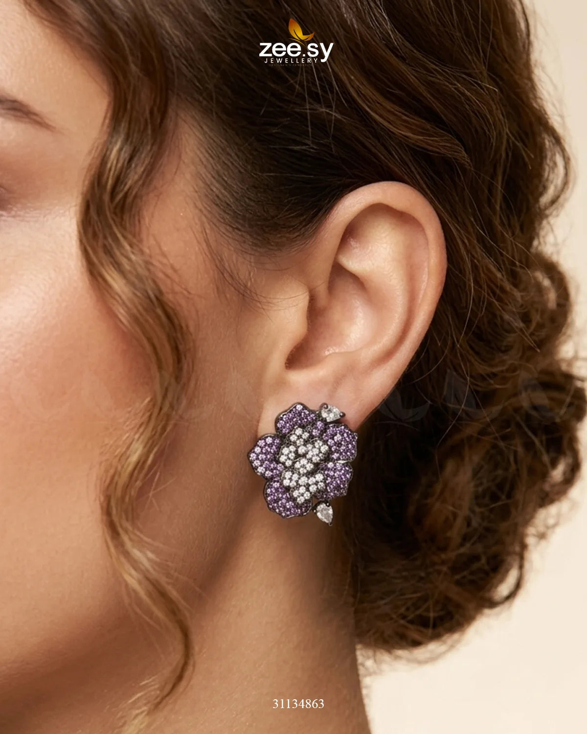 Antique Flower Gemstone Earrings Earrings - Zeesy Jewellery Pakistan | Premium Artificial & Imitation Jewellery