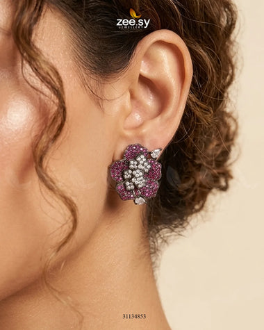 Antique Flower Gemstone Earrings Earrings - Zeesy Jewellery Pakistan | Premium Artificial & Imitation Jewellery