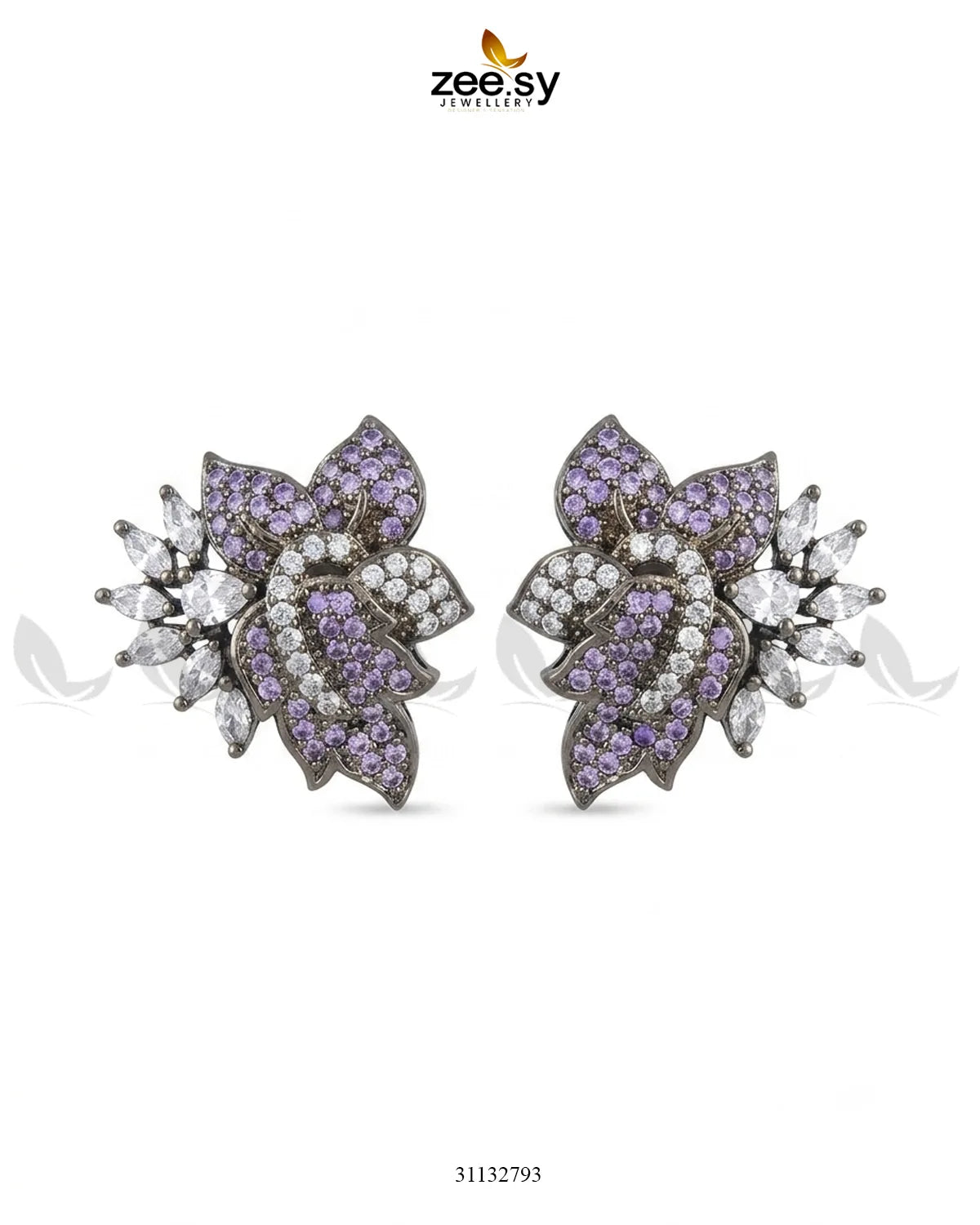 Antique Lotus Floral Cluster Earrings Necklace Sets - Zeesy Jewellery Pakistan | Premium Artificial & Imitation Jewellery