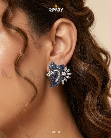Antique Lotus Floral Cluster Earrings Necklace Sets - Zeesy Jewellery Pakistan | Premium Artificial & Imitation Jewellery