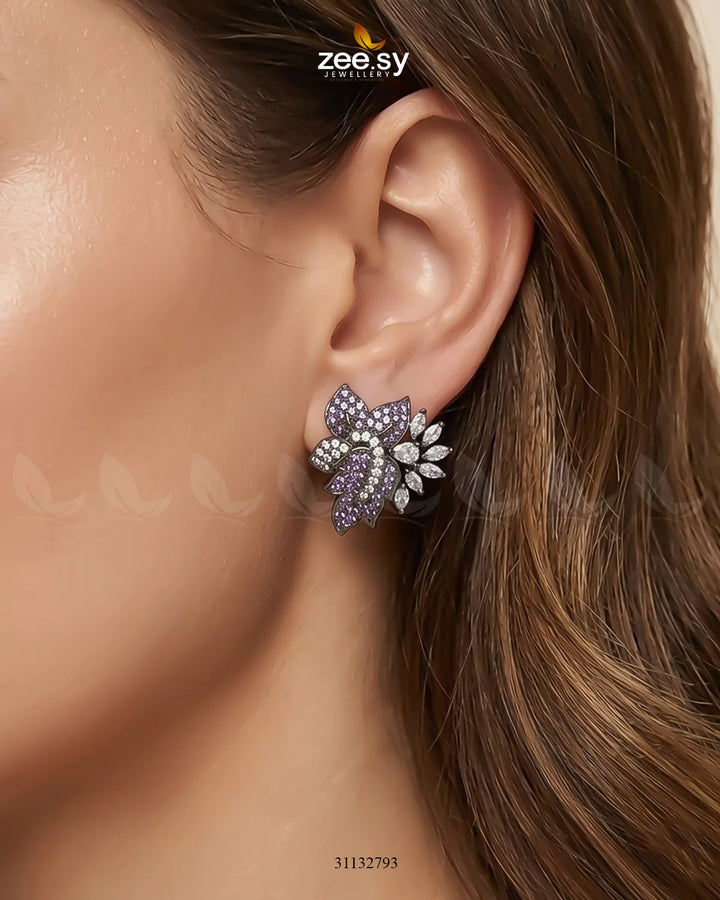 Antique Lotus Floral Cluster Earrings Necklace Sets - Zeesy Jewellery Pakistan | Premium Artificial & Imitation Jewellery