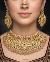 Antique Ruby Core Bridal Set Bridal Set - Zeesy Jewellery Pakistan | Premium Artificial & Imitation Jewellery