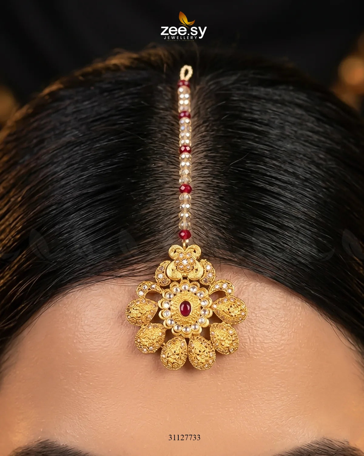 Antique Ruby Core Bridal Set Bridal Set - Zeesy Jewellery Pakistan | Premium Artificial & Imitation Jewellery