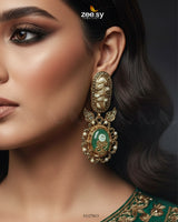 Antique Turquoise Cut Stone Earrings