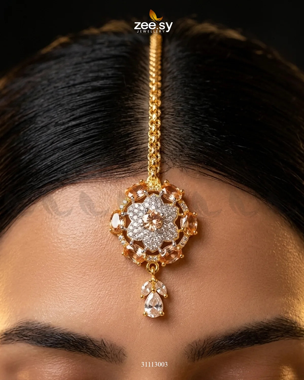 Aquila Sparkle Crystal Blossom Bindiya bindiya - Zeesy Jewellery Pakistan | Premium Artificial & Imitation Jewellery