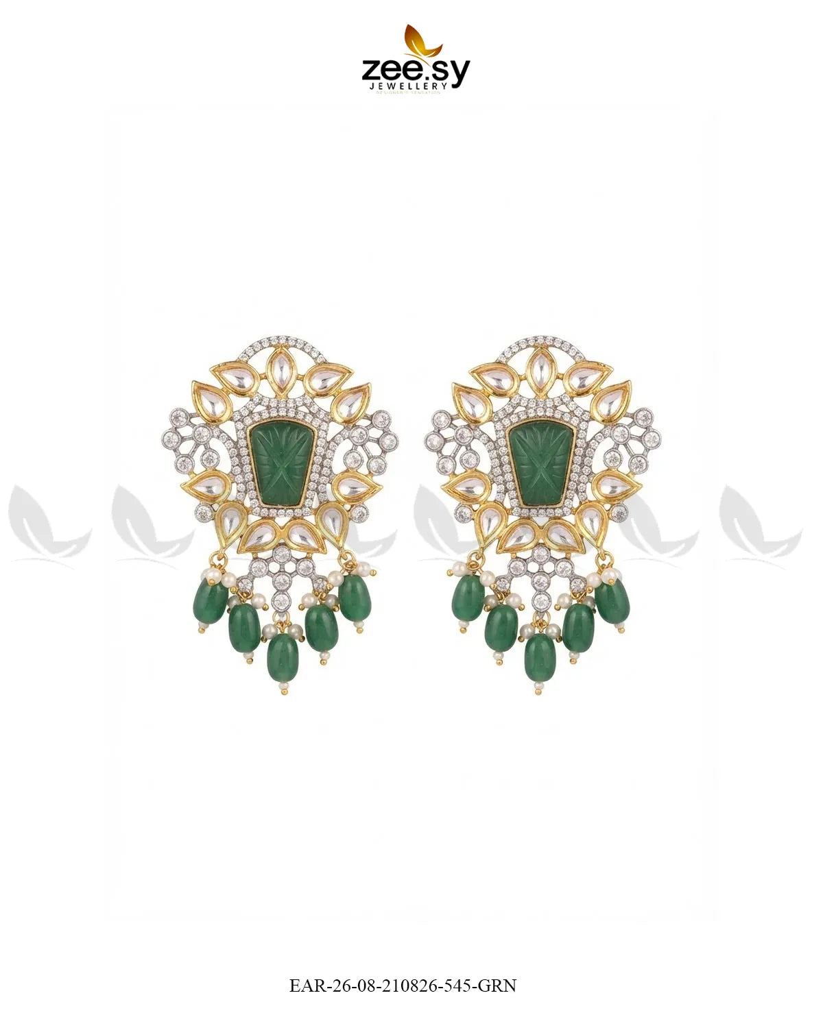 Aria Carved Beads Earrings Earrings - Zeesy Jewellery Pakistan | Premium Artificial & Imitation Jewellery