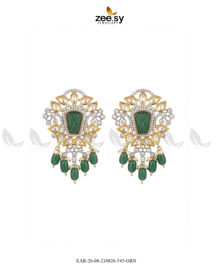 Aria Carved Beads Earrings Earrings - Zeesy Jewellery Pakistan | Premium Artificial & Imitation Jewellery