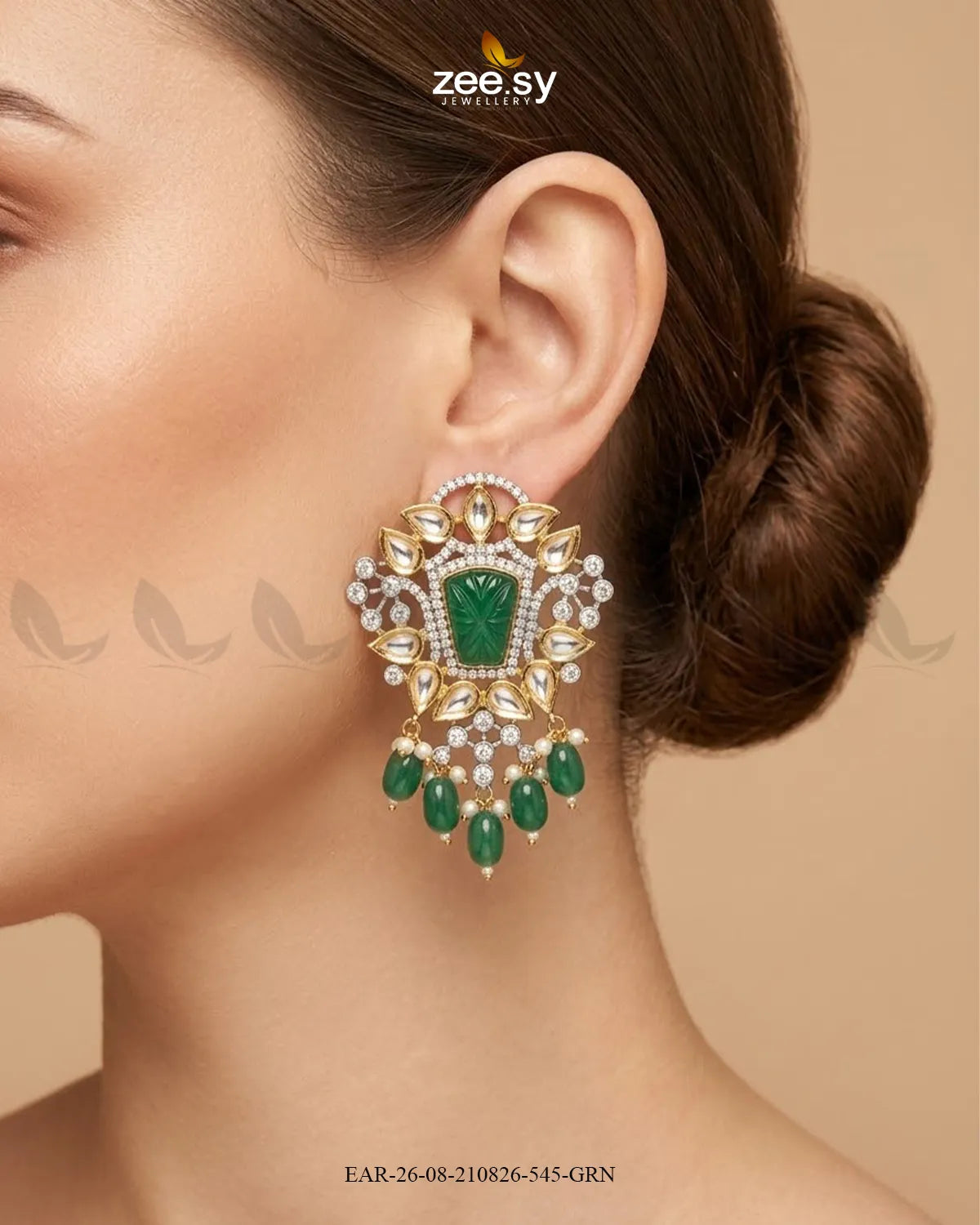 Aria Carved Beads Earrings Earrings - Zeesy Jewellery Pakistan | Premium Artificial & Imitation Jewellery