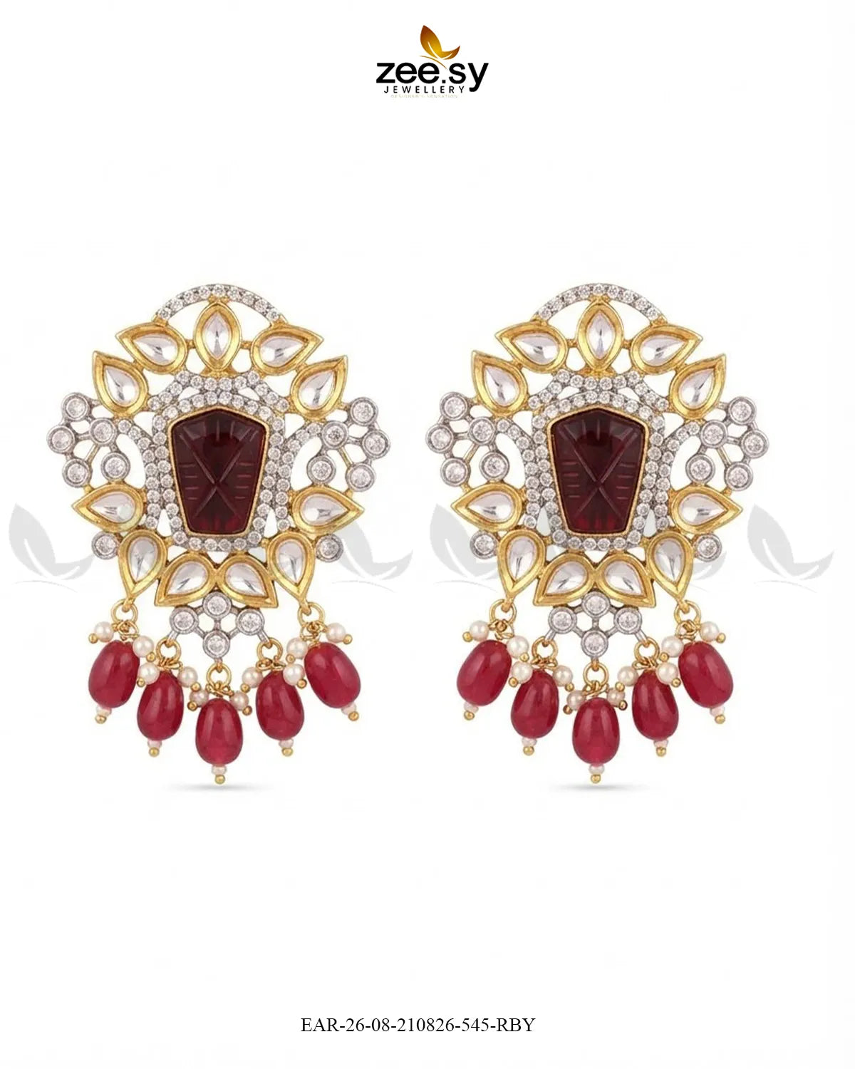 Aria Carved Beads Earrings Earrings - Zeesy Jewellery Pakistan | Premium Artificial & Imitation Jewellery