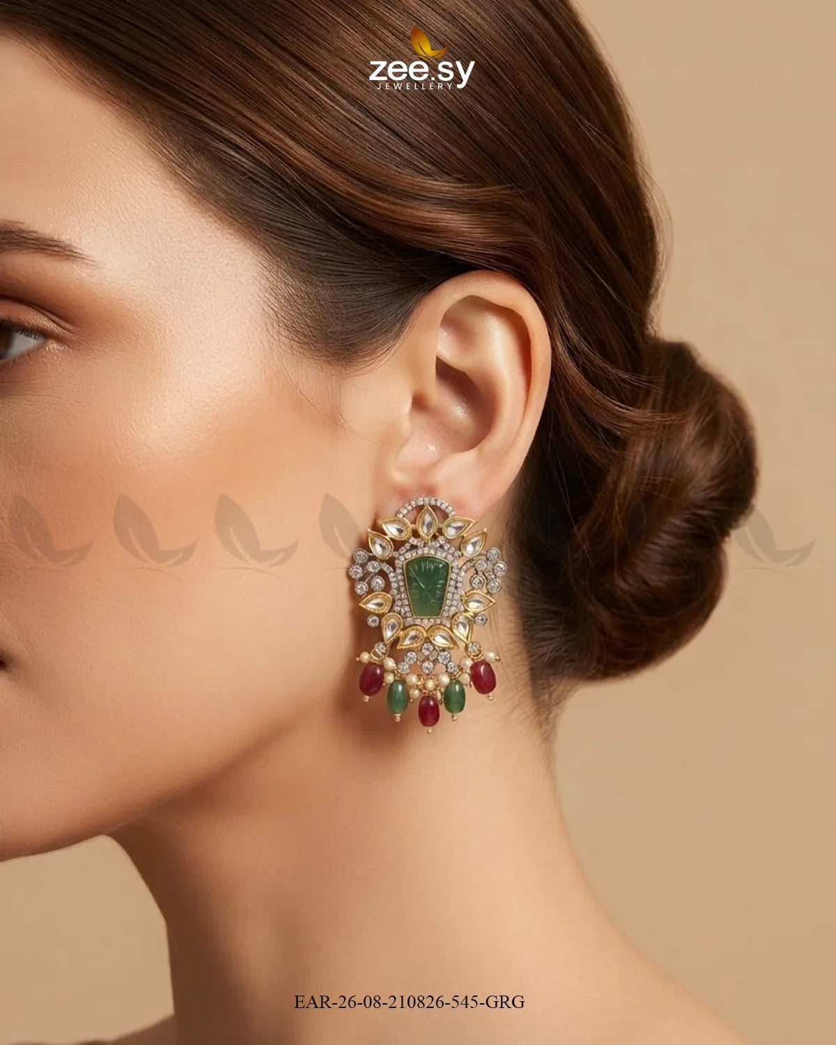 Aria Carved Beads Earrings Earrings - Zeesy Jewellery Pakistan | Premium Artificial & Imitation Jewellery