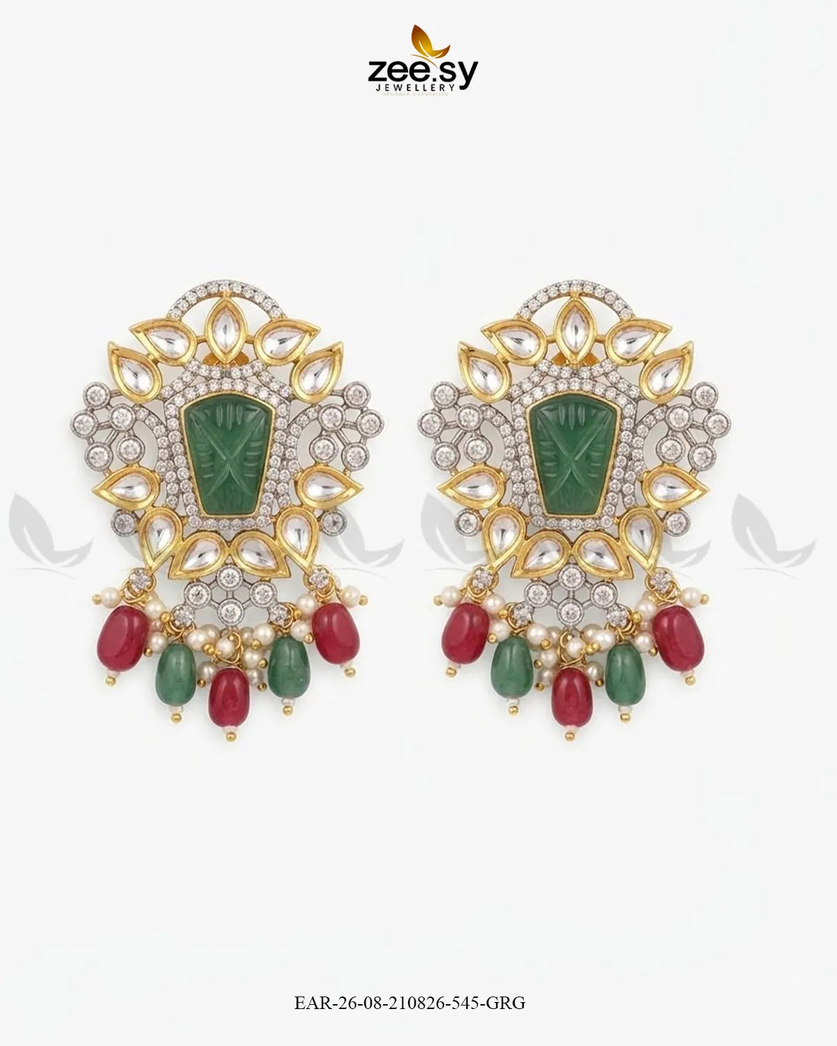 Aria Carved Beads Earrings Earrings - Zeesy Jewellery Pakistan | Premium Artificial & Imitation Jewellery