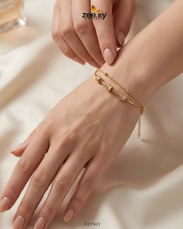 Aria Triple Charm Bracelet Bracelet - Zeesy Jewellery Pakistan | Premium Artificial & Imitation Jewellery