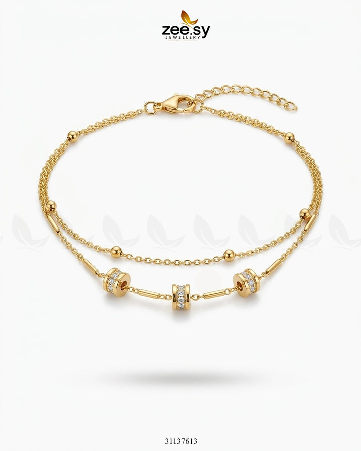 Aria Triple Charm Bracelet Bracelet - Zeesy Jewellery Pakistan | Premium Artificial & Imitation Jewellery