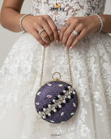 Artisan Crystal Pearl Clutch Bag - Zeesy.pk