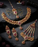 Artisan Oval Stone Bridal Set Bridal Set - Zeesy Jewellery Pakistan | Premium Artificial & Imitation Jewellery