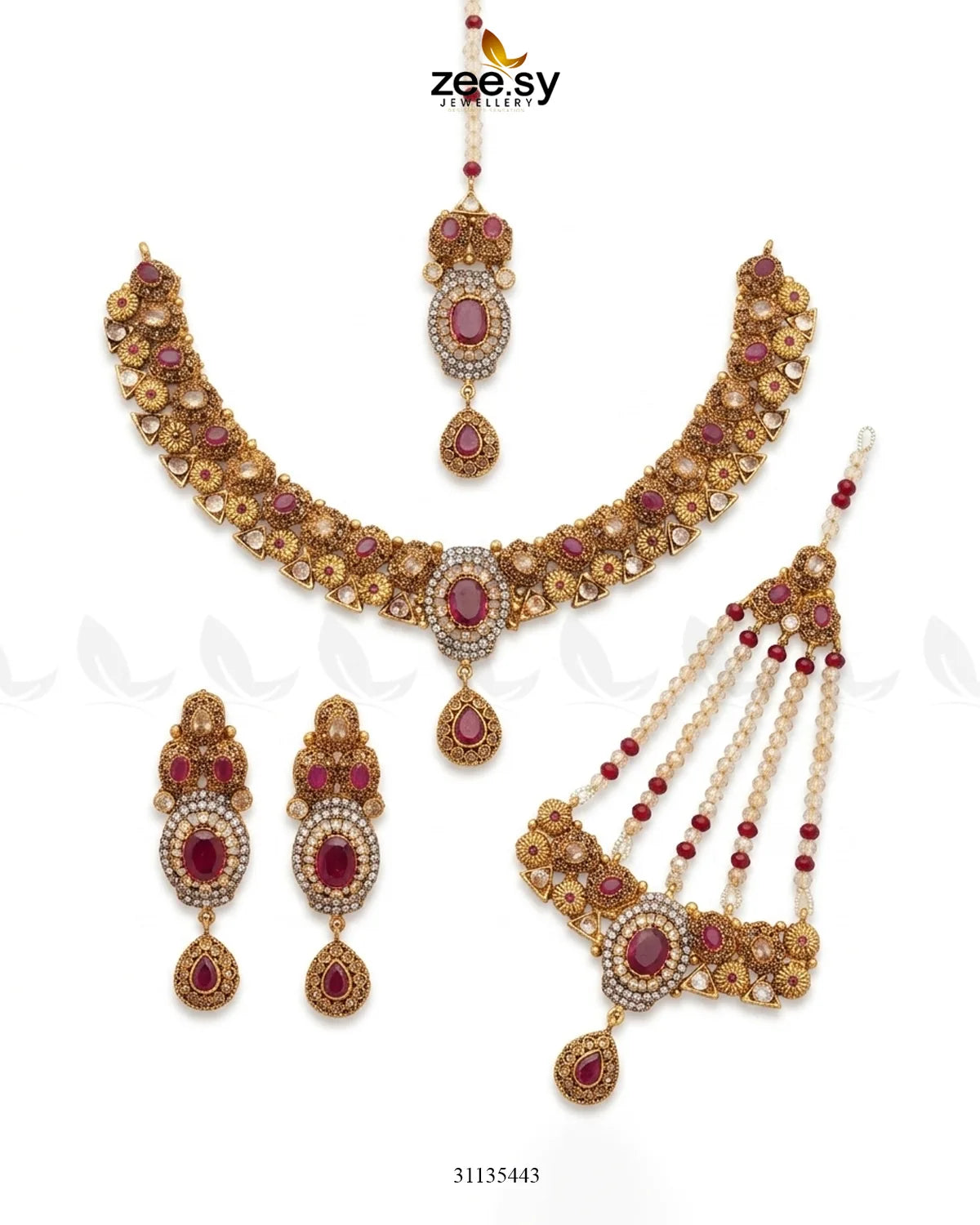 Artisan Oval Stone Bridal Set Bridal Set - Zeesy Jewellery Pakistan | Premium Artificial & Imitation Jewellery