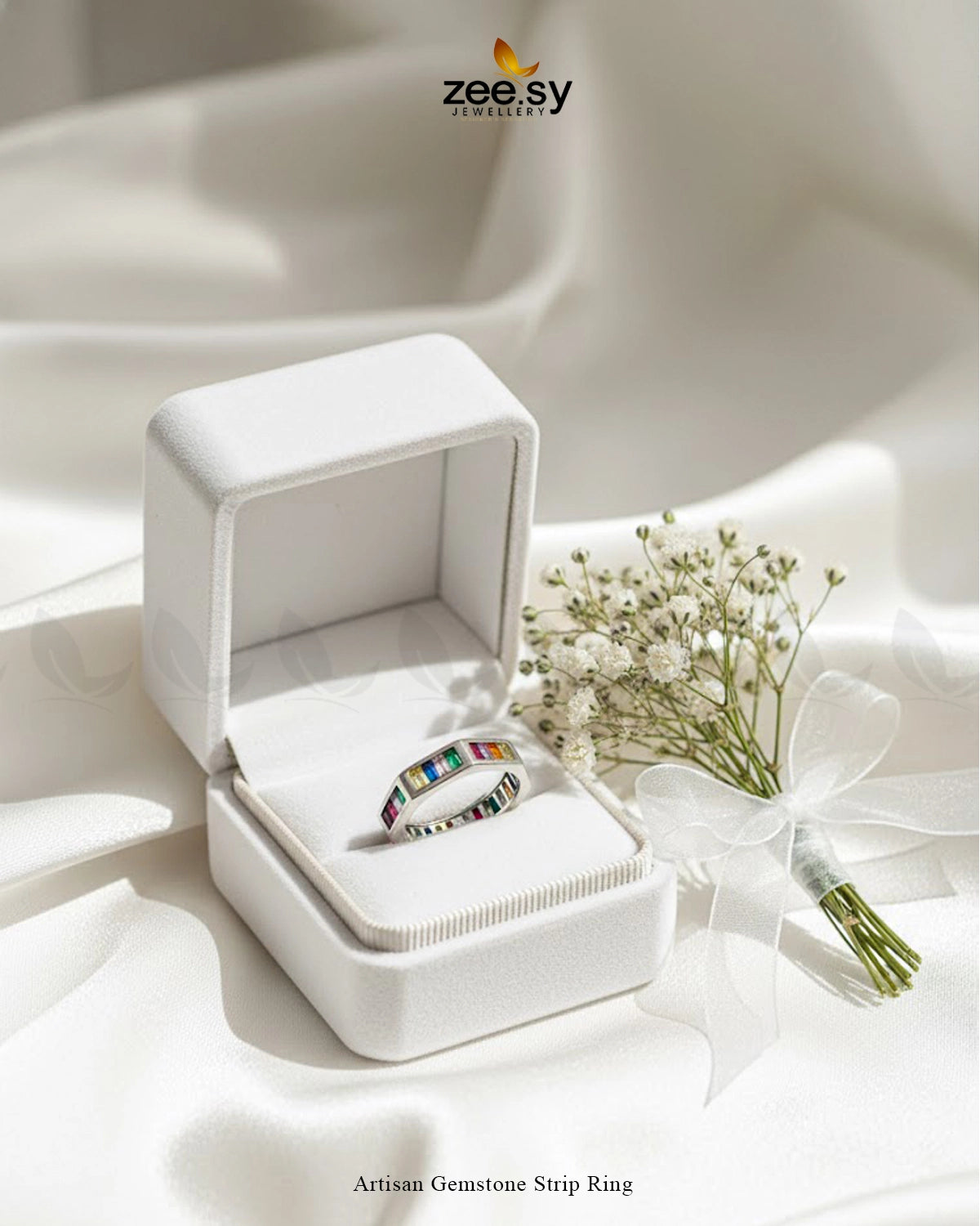 Artisan Gemstone Strip Ring - Zeesy Jewellery