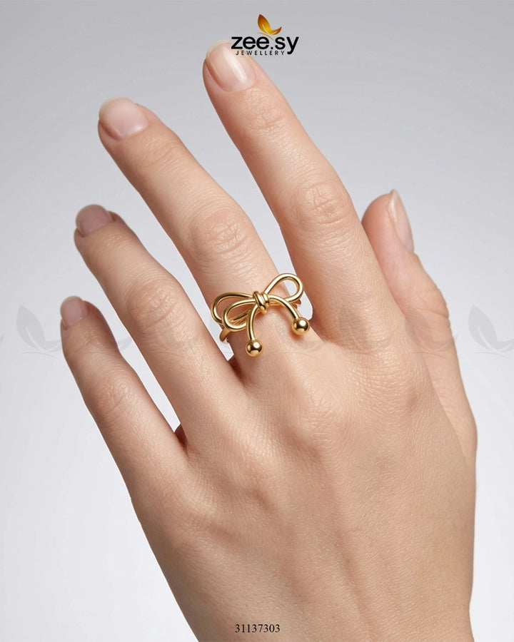 Artisanal Aegean Molten Gold Ring Finger Ring - Zeesy Jewellery Pakistan | Premium Artificial & Imitation Jewellery