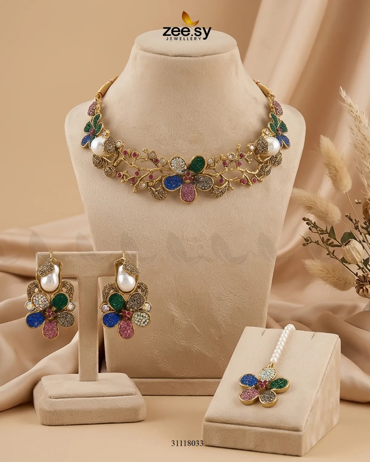 Asteria Choker Set Necklace Sets - Zeesy Jewellery Pakistan | Premium Artificial & Imitation Jewellery