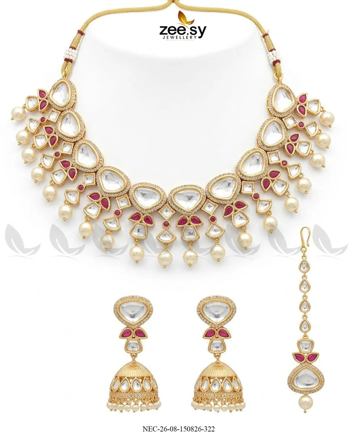Aura Stone Kundan Necklace Set