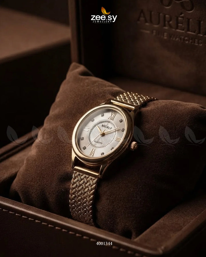Aura Oval Mesh Watch ACCESSORIES - Zeesy Jewellery Pakistan | Premium Artificial & Imitation Jewellery