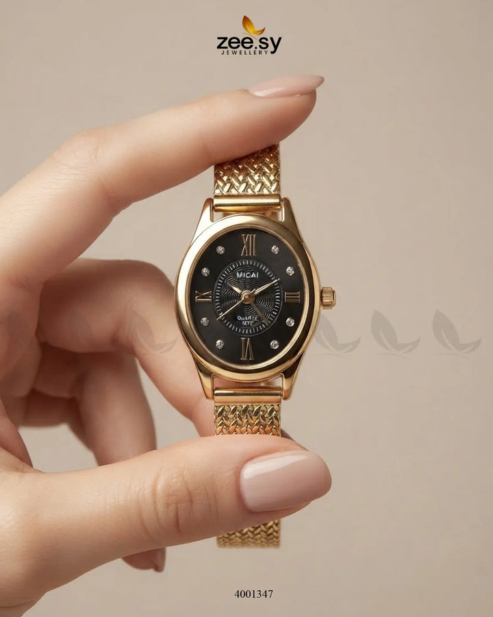 Aura Oval Mesh Watch ACCESSORIES - Zeesy Jewellery Pakistan | Premium Artificial & Imitation Jewellery