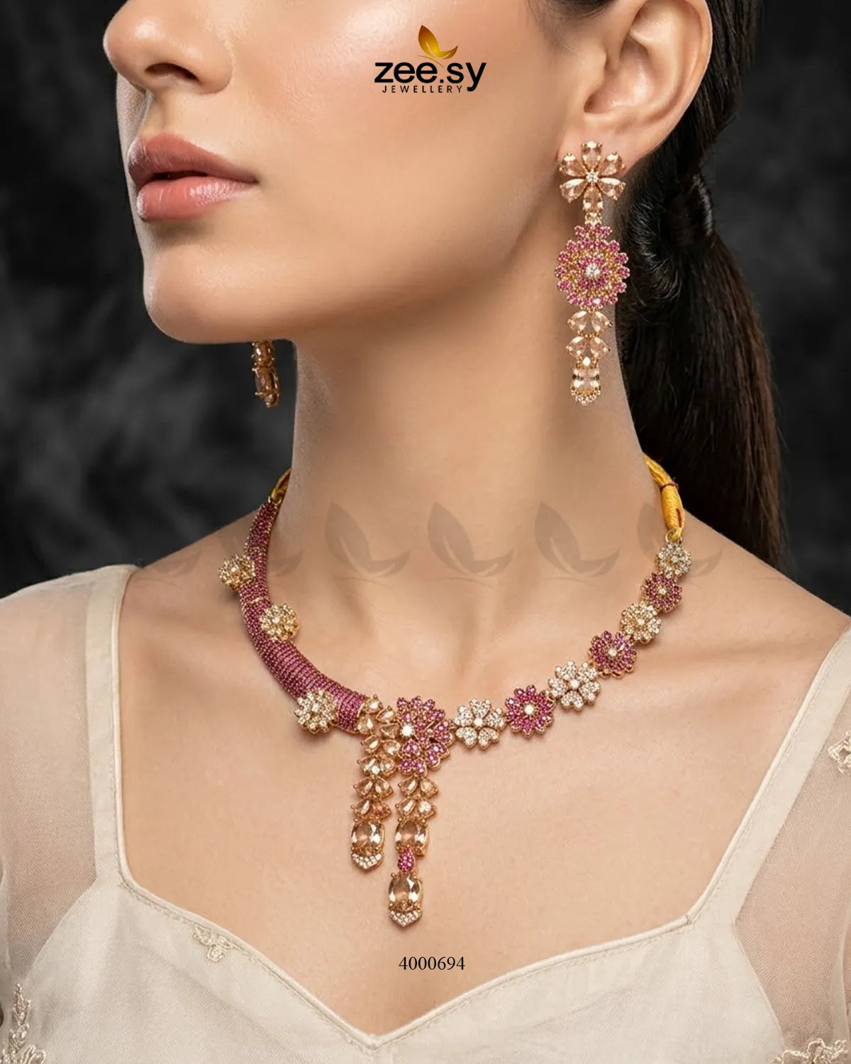 Aurelia Floral Necklace Set - Antique – Necklace Sets by Zee.Sy Jewellery