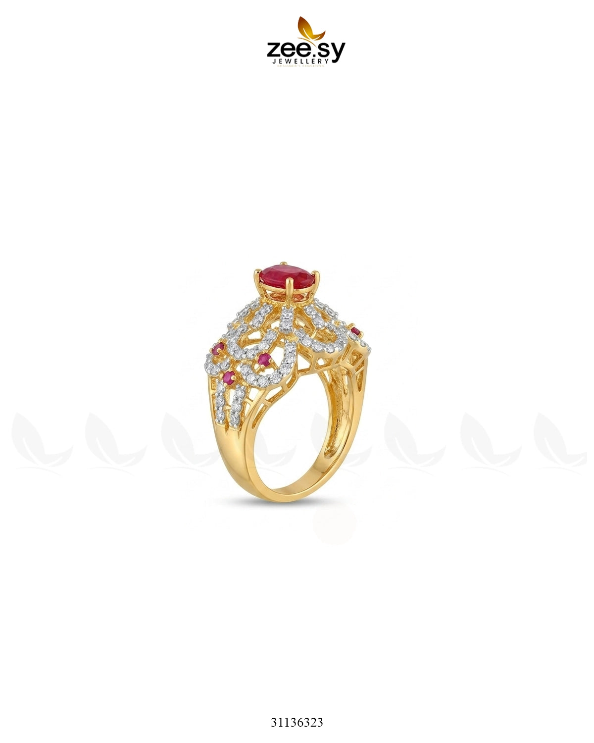 Aurelia Cluster Bold Gems Ring Finger Ring - Zeesy Jewellery Pakistan | Premium Artificial & Imitation Jewellery