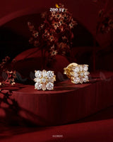 Aurenza Zircon Floral Studs Earrings Earrings - Zeesy Jewellery Pakistan | Premium Artificial & Imitation Jewellery