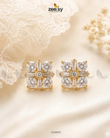Aurenza Zircon Floral Studs Earrings Earrings - Zeesy Jewellery Pakistan | Premium Artificial & Imitation Jewellery
