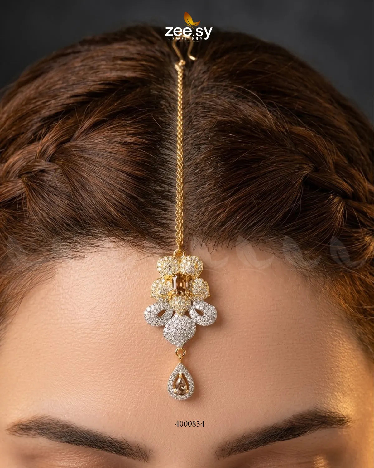 Azure Floral Necklace Set - Golden