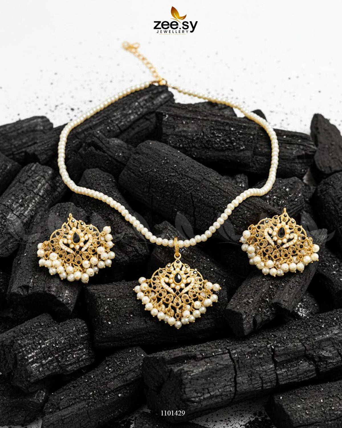 NECKLACE-0197 Black - Zeesy Jewellery