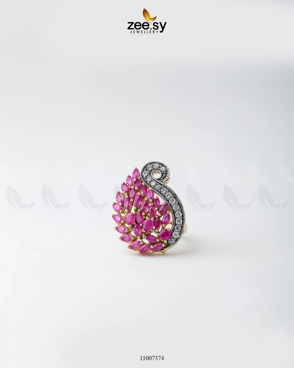 Baguette Cluster Ring-8244 Pink - Zeesy Jewellery