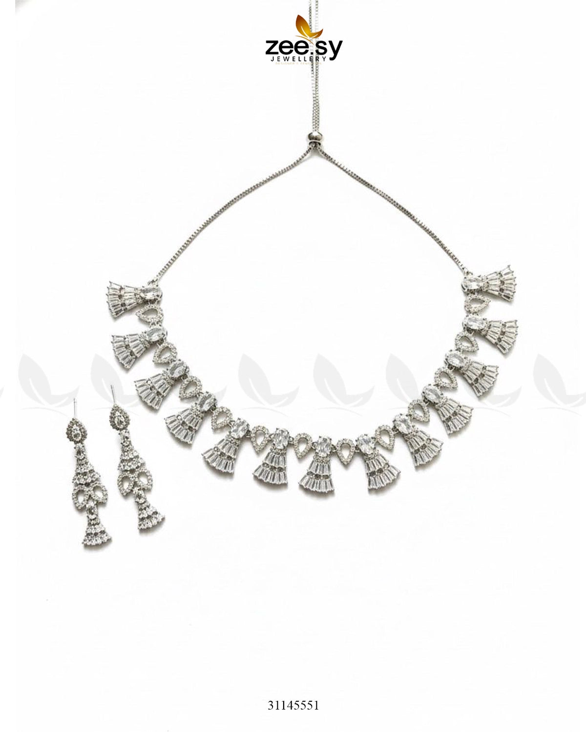 Baguette Fringe Tassel Necklace Set - Zeesy Jewellery