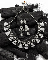 Baguette Fringe Tassel Necklace Set - Zeesy Jewellery