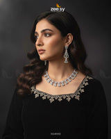 Baguette Fringe Tassel Necklace Set - Zeesy Jewellery