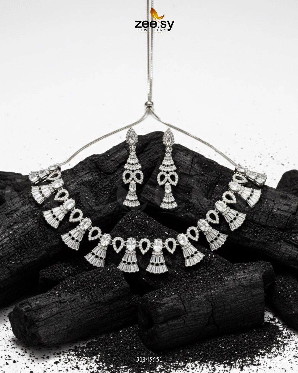 Baguette Fringe Tassel Necklace Set - Zeesy Jewellery